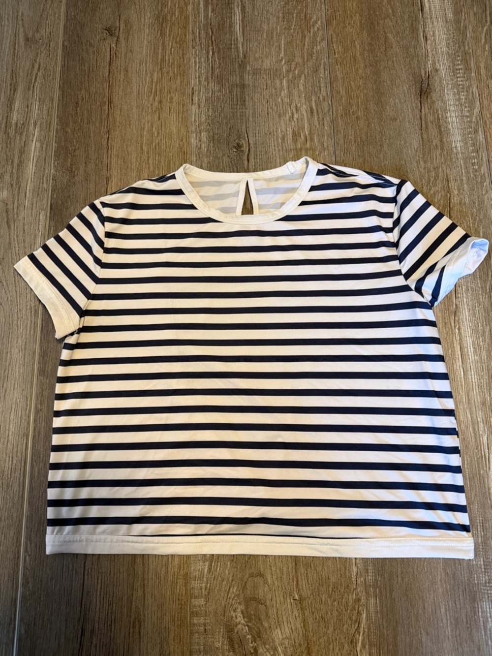 abercrombie kids Light Blue and White Striped Tee